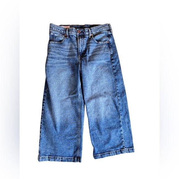 Gap High Rise Stride Wide-Leg Ankle Jeans Sz 30/10P Medium Indigo Wash Cotton - Picture 2 of 8